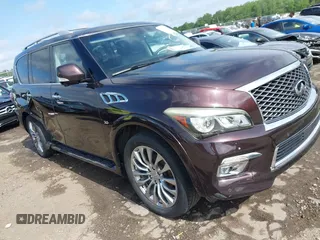 2016 Infiniti QX80 z VIN JN8AZ2ND8G9800914, wystawiony jako IAAI lot #42204257 z przebiegiem 113 149 mil mil oraz . Historia ofert i sprzedaży dostępna na DreamBid. Obrazek 1.