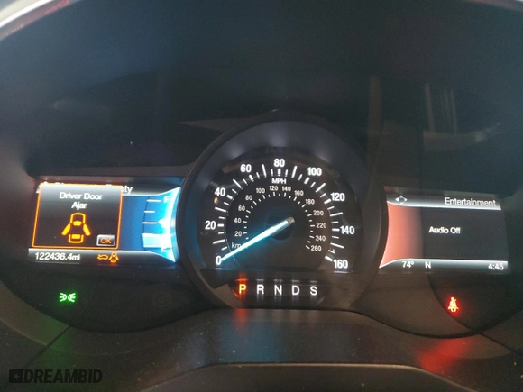 2017 Ford Edge Titanium with VIN 2FMPK3K86HBB43750, listed as a Copart auction lot 45764185 with 122,436 mi miles and Salvage Title. Bid and sale history available at carsss.com. Image 9.