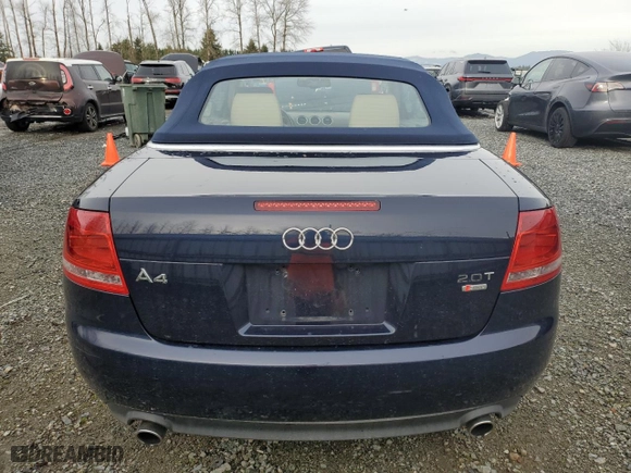 2007 Audi A4 2.0T with VIN WAUAF48H27K017866, listed as a Copart auction lot 86178714 with 66,146 mi miles and Salvage Title. Bid and sale history available at carsss.com. Image 6.