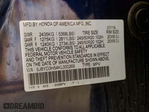 2019 Acura MDX Technology z VIN 5J8YD3H54KL000269, wystawiony jako Copart lot #51923755 z przebiegiem 87 395 mil mil oraz Szkoda całkowita • Salvage title. Historia ofert i sprzedaży dostępna na DreamBid. Obrazek 15.