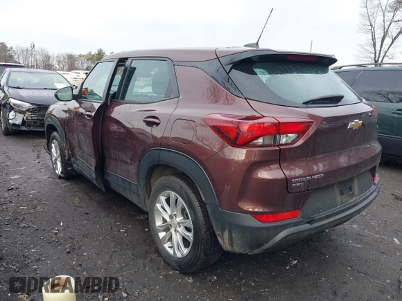 2022 Chevrolet TrailBlazer LS with VIN KL79MNSLXNB014139, listed as a IAAI auction lot 41475698 with 52,262 mi miles. Bid and sale history available at carsss.com. Image 3.