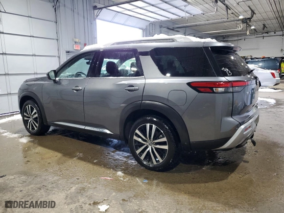 2023 Nissan Pathfinder Platinum with VIN 5N1DR3DJ1PC208078, listed as a Copart auction lot 42957895 with 40,105 mi miles and Salvage Title. Bid and sale history available at carsss.com. Image 2.