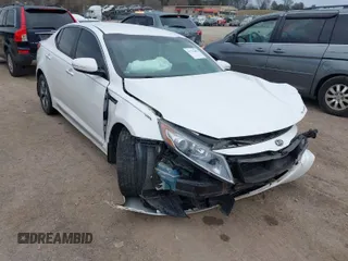 2012 Kia Optima Hybrid with VIN KNAGM4AD4C5016766, listed as a IAAI auction lot 41735403 with 177,890 mi miles. Bid and sale history available at carsss.com. Image 1.