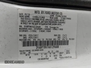 2010 Ford Police Interceptor с VIN 2FABP7BV7AX129688, выставлен на аукционе IAAI как лот 41508822 с пробегом 161 237 миль миль и . История ставок и продаж доступна на DreamBid. Изображение 9.