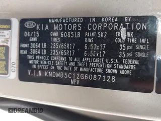 2016 Kia Sedona LX with VIN KNDMB5C12G6087128, listed as a IAAI auction lot 41198283 with 145,944 mi miles. Bid and sale history available at carsss.com. Image 9.