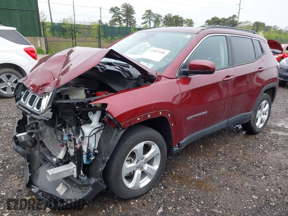 2021 Jeep Compass Latitude with VIN 3C4NJDBB1MT597693, listed as a IAAI auction lot 42187958 with 10,454 mi miles and . Bid and sale history available at DreamBid. Image 16.