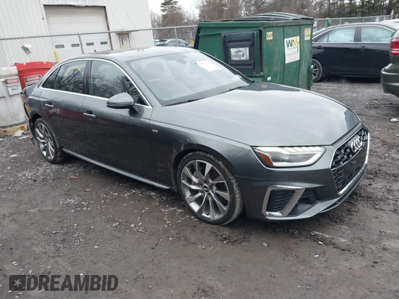 2020 Audi A4 Premium Plus with VIN WAUENAF46LN005005, listed as a IAAI auction lot 41737614 with 52,642 mi miles and . Bid and sale history available at DreamBid. Image 1.