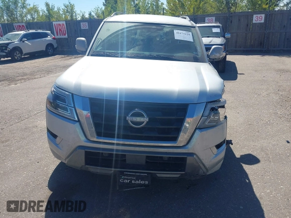 2021 Nissan Armada SV with VIN JN8AY2AD5M9662267, listed as a IAAI auction lot 40473229 with 77,356 mi miles. Bid and sale history available at carsss.com. Image 12.
