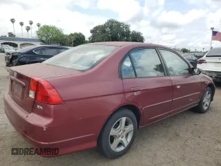 2004 Honda Civic EX with VIN 2HGES26724H639371, listed as a Copart auction lot 54617245 with 88,745 mi miles and Clean Title. Bid and sale history available at DreamBid. Image 3.