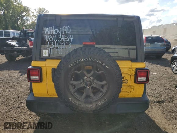 2021 Jeep Wrangler Willys z VIN 1C4HJXAG6MW731023, wystawiony jako Copart lot #68871324 z przebiegiem Nie podano mil oraz Nie do naprawy • Non repairable. Historia ofert i sprzedaży dostępna na DreamBid. Obrazek 6.