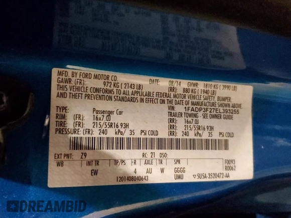 2014 Ford Focus SE with VIN 1FADP3F27EL393255, listed as a Copart auction lot 47974555 with 146,323 mi miles and Salvage Title. Bid and sale history available at carsss.com. Image 12.