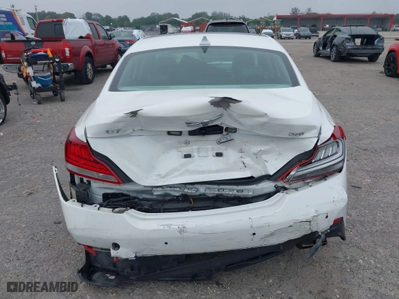 2020 Genesis G70 2.0T with VIN KMTG44LA8LU064798, listed as a IAAI auction lot 41878098 with 57,995 mi miles. Bid and sale history available at carsss.com. Image 6.