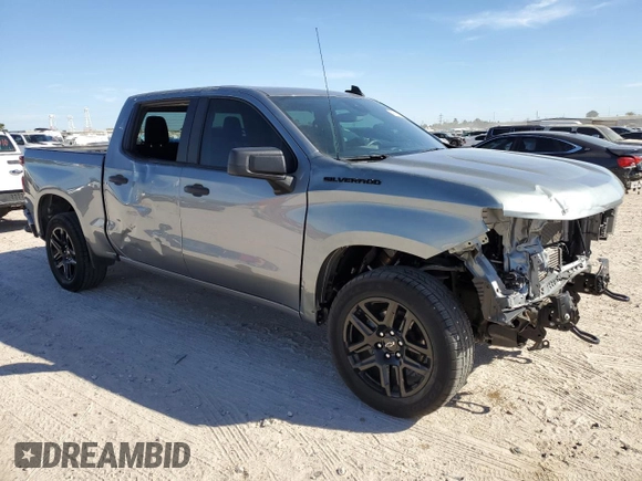 2024 Chevrolet Silverado 1500 Custom with VIN 1GCPABEK2RZ102085, listed as a Copart auction lot 49416675 with Not Provided miles and Salvage Title. Bid and sale history available at DreamBid. Image 4.