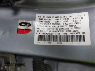 2016 Honda Accord Sport with VIN 1HGCR2F53GA149123, listed as a IAAI auction lot 42254191 with 147,971 mi miles and . Bid and sale history available at DreamBid. Image 9.