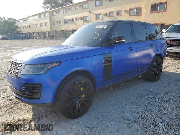 2020 Land Rover Range Rover Autobiography z VIN SALGV2SE4LA411395, wystawiony jako Copart lot #55337555 z przebiegiem 55 992 mil mil oraz Szkoda całkowita • Salvage title. Historia ofert i sprzedaży dostępna na DreamBid. Obrazek 1.