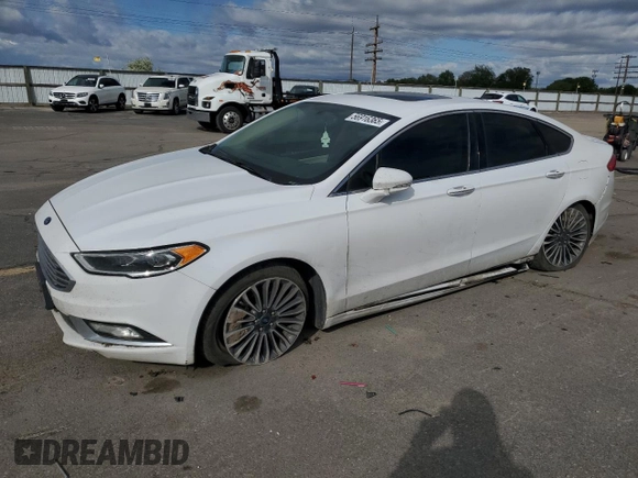 2018 Ford Fusion Titanium with VIN 3FA6P0D94JR247057, listed as a Copart auction lot 56916365 with 101,577 mi miles and Salvage title. Bid and sale history available at DreamBid. Image 1.