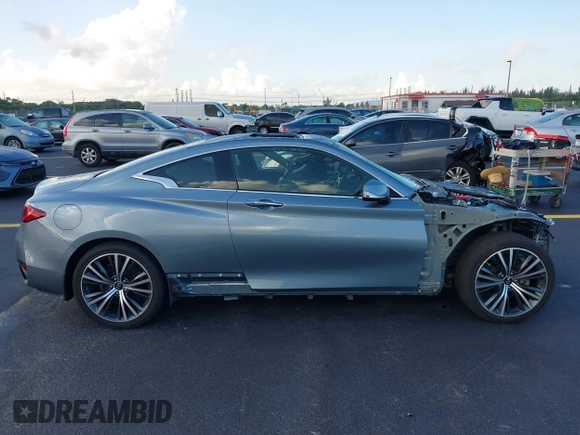 2020 Infiniti Q60 Luxe with VIN JN1EV7EK8LM341026, listed as a IAAI auction lot 42197596 with 54,500 mi miles and . Bid and sale history available at DreamBid. Image 14.