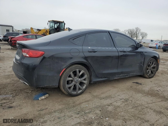 2015 Chrysler 200 S with VIN 1C3CCCBG6FN706020, listed as a Copart auction lot 87133924 with 116,996 mi miles and Salvage Title. Bid and sale history available at carsss.com. Image 3.