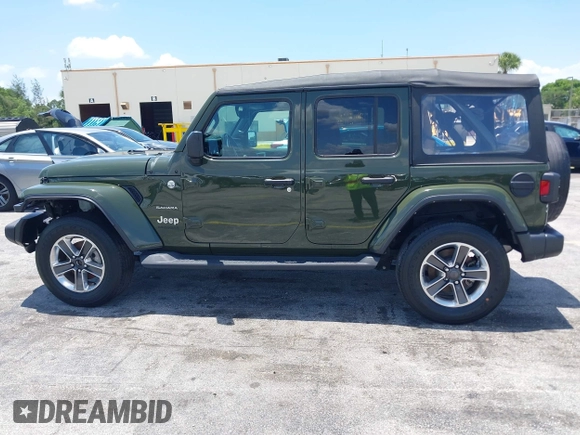 2022 Jeep Wrangler Unlimited Sahara z VIN 1C4HJXEN3NW242458, wystawiony jako IAAI lot #42352073 z przebiegiem 26 154 mil mil oraz . Historia ofert i sprzedaży dostępna na DreamBid. Obrazek 14.