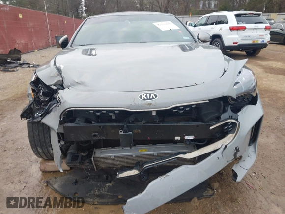 2018 Kia Stinger GT2 with VIN KNAE55LC7J6017223, listed as a IAAI auction lot 41356220 with 102,874 mi miles. Bid and sale history available at carsss.com. Image 6.