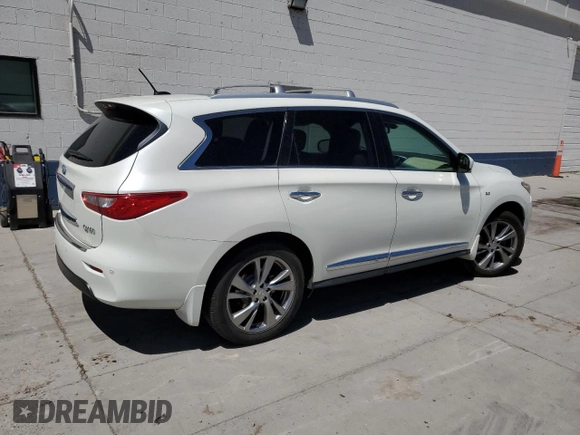 2015 Infiniti QX60 with VIN 5N1AL0MM5FC511828, listed as a Copart auction lot 64392735 with 111,444 mi miles and Salvage title. Bid and sale history available at DreamBid. Image 3.