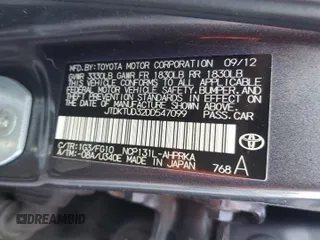 2013 Toyota Yaris L with VIN JTDKTUD32DD547099, listed as a Copart auction lot 54653615 with 153,439 mi miles and Salvage Title. Bid and sale history available at DreamBid. Image 12.