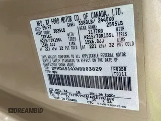 1998 Ford Windstar GL with VIN 2FMDA514XWBB03829, listed as a IAAI auction lot 41805989 with 225,969 mi miles and . Bid and sale history available at carsss.com. Image 9.