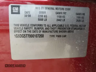 2009 Cadillac CTS AWD z VIN 1G6DG577990107268, wystawiony jako Copart lot #51044255 z przebiegiem 190 489 mil mil oraz Czysty tytuł • Clean title. Historia ofert i sprzedaży dostępna na DreamBid. Obrazek 12.