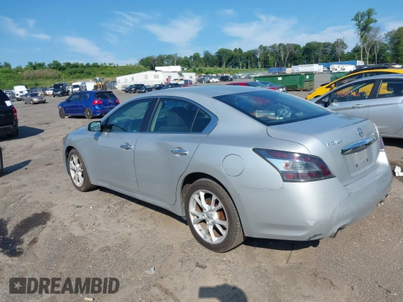 2014 Nissan Maxima SV with VIN 1N4AA5AP3EC481223, listed as a IAAI auction lot 39807318 with 106,882 mi miles and . Bid and sale history available at DreamBid. Image 3.