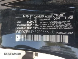 2009 Mercedes-Benz C 300 Sport with VIN WDDGF54X59R066611, listed as a IAAI auction lot 42427651 with Not provided miles and . Bid and sale history available at DreamBid. Image 9.