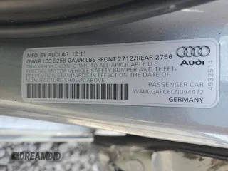 2012 Audi A6 3.0T Premium Plus with VIN WAUGGAFC6CN094472, listed as a Copart auction lot 49060025 with 111,031 mi miles and Salvage Title. Bid and sale history available at carsss.com. Image 14.