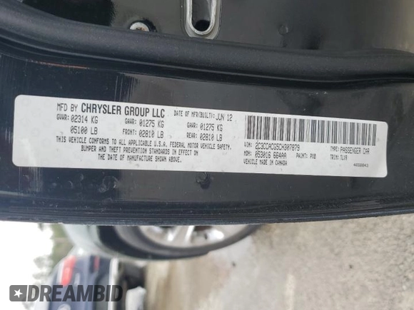2012 Chrysler 300 Limited with VIN 2C3CCACG5CH307879, listed as a Copart auction lot 49602065 with 144,301 mi miles and Salvage Title. Bid and sale history available at DreamBid. Image 13.