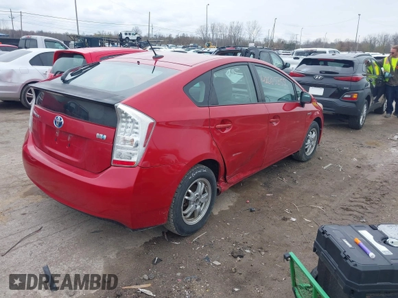 2010 Toyota Prius II with VIN JTDKN3DU4A0215973, listed as a IAAI auction lot 42005259 with 167,088 mi miles. Bid and sale history available at carsss.com. Image 4.