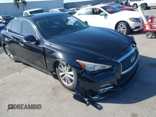 2015 Infiniti Q50 Premium with VIN JN1BV7AP2FM353536, listed as a IAAI auction lot 41815730 with Not Provided miles. Bid and sale history available at carsss.com. Image 1.