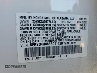 2014 Acura MDX Advance with VIN 5FRYD4H88EB011120, listed as a Copart auction lot 49818075 with 59,560 mi miles and Salvage Title. Bid and sale history available at DreamBid. Image 15.