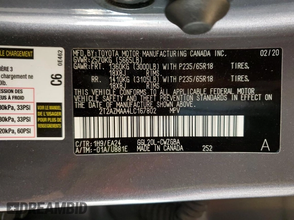 2020 Lexus RX with VIN 2T2AZMAA4LC167802, listed as a Copart auction lot 44583865 with 49,362 mi miles and Salvage Title. Bid and sale history available at carsss.com. Image 13.