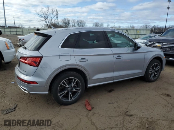 2020 Audi Q5 Premium Plus with VIN WA1E2AFY5L2046865, listed as a Copart auction lot 53377435 with 15,297 mi miles and Salvage title. Bid and sale history available at DreamBid. Image 3.