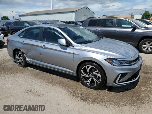 2025 Volkswagen Jetta SEL с VIN 3VWGX7BU8SM069177, выставлен на аукционе Copart как лот 62749625 с пробегом 5 587 миль миль и Списание • Salvage title. История ставок и продаж доступна на DreamBid. Изображение 4.
