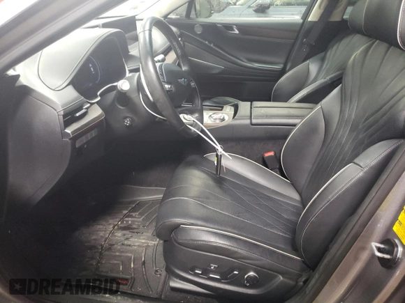 2021 Genesis G80 2.5T with VIN KMTGB4SC0MU044619, listed as a Copart auction lot 80350164 with 26,297 mi miles and Salvage Title. Bid and sale history available at DreamBid. Image 7.
