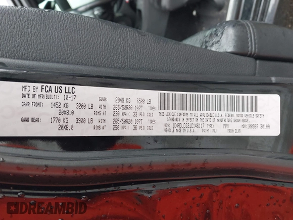 2018 Dodge Durango GT z VIN 1C4RDJDG2JC146117, wystawiony jako IAAI lot #42264553 z przebiegiem 107 819 mil mil oraz . Historia ofert i sprzedaży dostępna na DreamBid. Obrazek 9.