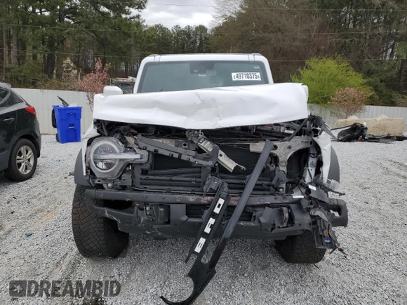 2023 Ford Bronco with VIN 1FMEE5DPXPLB37267, listed as a Copart auction lot 49710375 with 44,950 mi miles and Salvage Title. Bid and sale history available at DreamBid. Image 5.