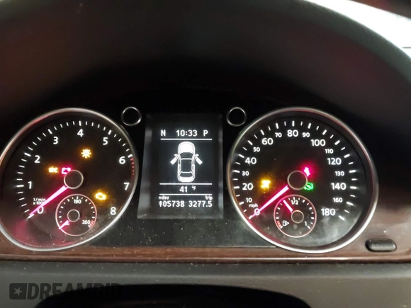 2012 Volkswagen CC Lux PZEV with VIN WVWHP7AN0CE503794, listed as a IAAI auction lot 41259442 with 105,738 mi miles. Bid and sale history available at carsss.com. Image 7.