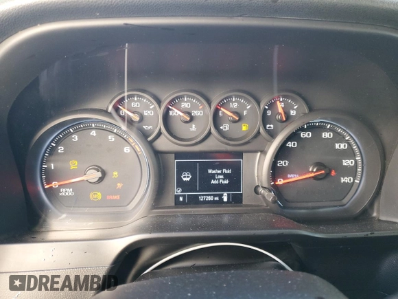 2019 Chevrolet Silverado 1500 Custom with VIN 1GCUYBEF2KZ221374, listed as a Copart auction lot 87605335 with 127,260 mi miles and Salvage Title. Bid and sale history available at DreamBid. Image 9.