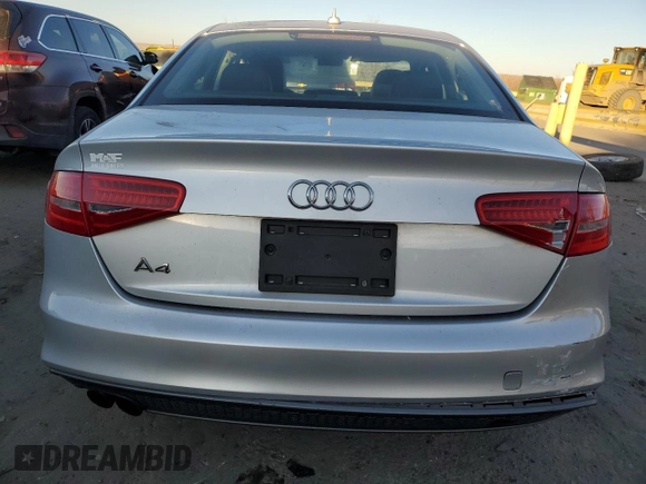 2014 Audi A4 Premium with VIN WAUAFAFL4EN030507, listed as a Copart auction lot 83457514 with 0 mi miles and Salvage Title. Bid and sale history available at carsss.com. Image 6.