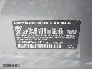 2015 BMW X5 xDrive35d with VIN 5UXKS4C54F0N11025, listed as a IAAI auction lot 41603996 with 138,540 mi miles. Bid and sale history available at carsss.com. Image 9.