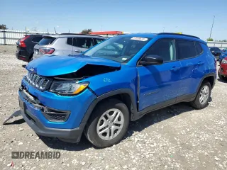 2018 Jeep Compass Sport with VIN 3C4NJCAB9JT468317, listed as a Copart auction lot 57658635 with 65,534 mi miles and Salvage title. Bid and sale history available at DreamBid. Image 1.