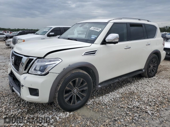 2017 Nissan Armada Platinum z VIN JN8AY2ND4H9003743, wystawiony jako Copart lot #51065965 z przebiegiem 93 801 mil mil oraz Szkoda całkowita • Salvage title. Historia ofert i sprzedaży dostępna na DreamBid. Obrazek 1.