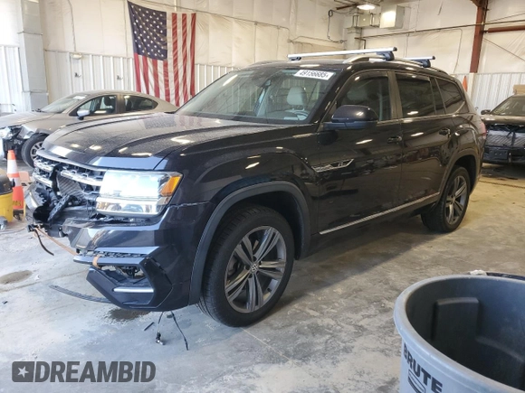 2019 Volkswagen Atlas SE with VIN 1V2XR2CA6KC606410, listed as a Copart auction lot 49156685 with 114,396 mi miles and Salvage title. Bid and sale history available at DreamBid. Image 1.