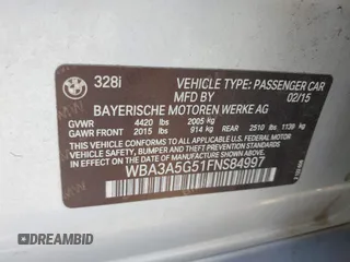 2015 BMW 3 Series 328i с VIN WBA3A5G51FNS84997, выставлен на аукционе IAAI как лот 42223796 с пробегом 109 597 миль миль и . История ставок и продаж доступна на DreamBid. Изображение 9.