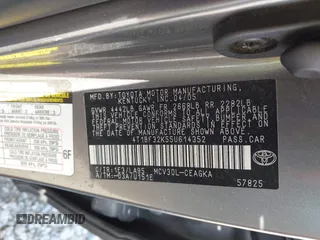 2005 Toyota Camry LE with VIN 4T1BF32K55U614352, listed as a IAAI auction lot 41937831 with 217,425 mi miles and . Bid and sale history available at DreamBid. Image 9.